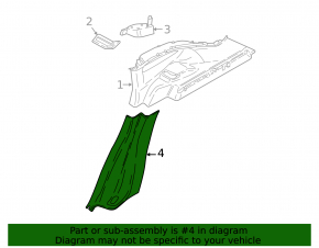 BMW X1 F48 16-22 right rear pillar trim, black, for rear seat control