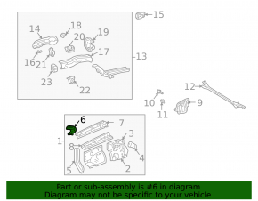 Left wing outer apron bracket for Toyota Solara 2.4 04-08