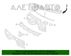Left windshield wiper seal for Jeep Grand Cherokee WK2 16-22