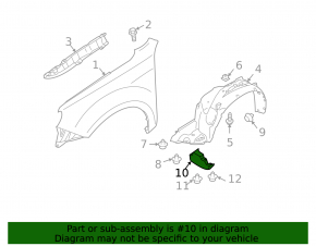 Front left mudguard liner for Subaru Forester 2013