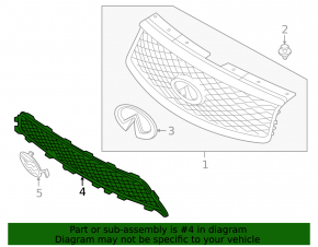 Infiniti QX50 16-17 front bumper lower grille