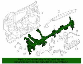 Nissan Ariya 23-25 underdash reinforcement pipe