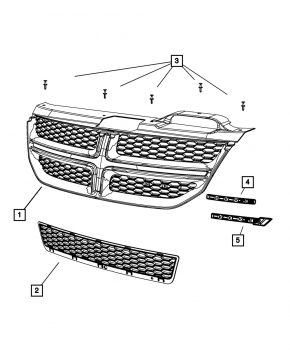 Emblem lettering radiator grille Dodge Journey 11-12