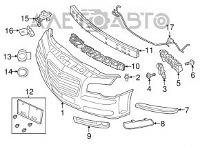 Front bumper molding right Chrysler 300 12-14 prerest