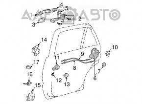 Lexus RX300 RX330 RX350 RX400h 04-09 rear right door handle cap