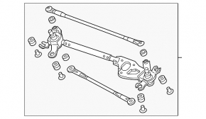 Wiper Trapezoid with Motor Acura ILX 13-22