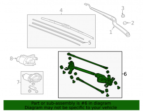 Wiper Trapezoid with Motor Acura ILX 13-22