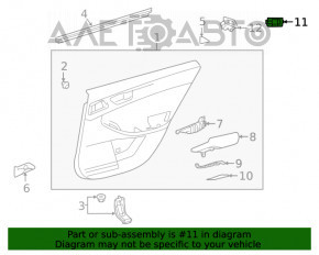 Rear left window lift control Toyota Avalon 19-