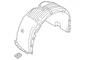 Front left fender liner for Hyundai Sonata 15-17 sport