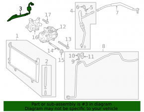 Lexus ES300h 13-18 air conditioner condenser-compressor pipe