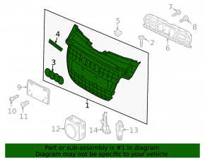 Radiator grille assembly Audi A4 B8 13-16 rest mat