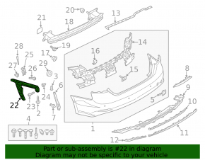 Rear bumper mount on the right wing Audi A5 F5 17-19