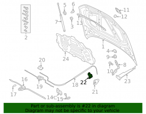 Black hood release handle for Audi A3 22-26 interior, with bracket, scratches, creases, dents