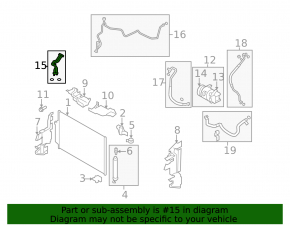 Air conditioning hose to the condenser of a Nissan Murano z51 09-14