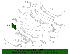 Platform for the number of the front bumper Mercedes CLA 17-19