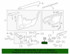 Front left window lift control for Mercedes A-class V177 19-22 black with automatic folding mirrors