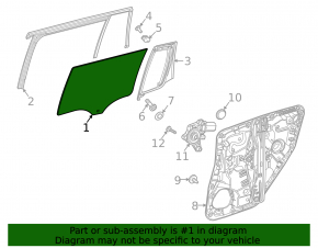Mercedes X247 GLB 20-26 rear right door glass tinted