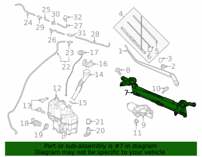 Windscreen wiper linkage with Mazda 6 14-17 engine for northern regions