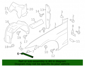Left wing bracket Ford Mustang mk6 18- front