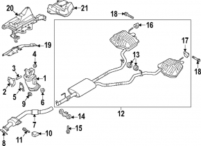 Rear right muffler bracket Ford Explorer 20-24