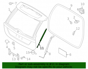 Left tailgate shock absorber for Volvo XC60 10-17