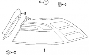 Outer wing light left Honda Accord 23- without cover, broken glass