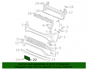 VW Atlas 21-23 Front Bumper License Plate