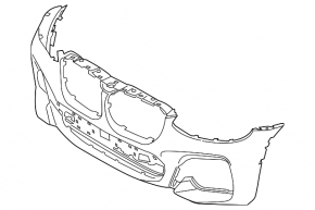 Bare front bumper for BMW X4 G02 19-21 with parking sensors and camera, M Sport