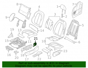 BMW X1 F48 16-22 Black Left Driver's Seat Runner Cap