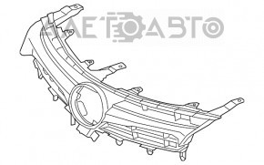 The radiator grille of the Toyota Camry v55 15-17 USA LE is broken.