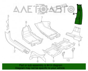 Center pillar trim, upper belt, left, Dodge Dart 13-16, black