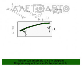 Longitudinal roof rail left Lexus RX300 RX330 RX350 RX400h 04-09