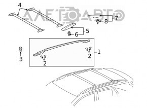 Longitudinal roof rail left Lexus RX300 RX330 RX350 RX400h 04-09