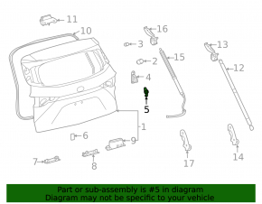 Left tailgate bumper Toyota Sienna 21-25 on the door