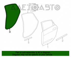 Rear left door seal for Chrysler 200 15-17