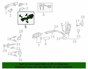 Front right door handle mechanism for Toyota Camry v70 18-24