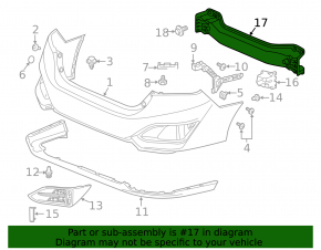 Rear Bumper Reinforcement Honda Clarity 18-21 usa