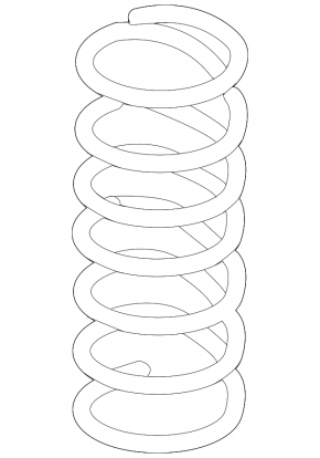 Front left spring for VW Touareg 11-17, yellow and gray stiffness