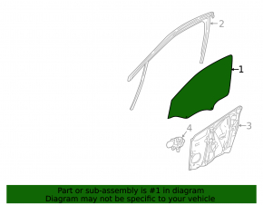 Front right door glass Infiniti QX30 17-19
