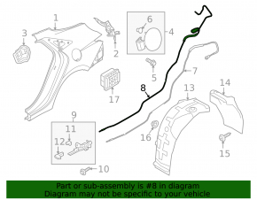 Hyundai Elantra 21- Trunk Lock Release Cable