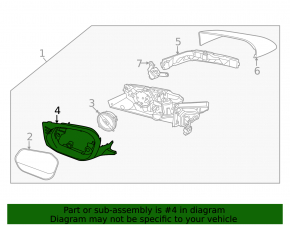 Right mirror housing for Kia EV6 22-24