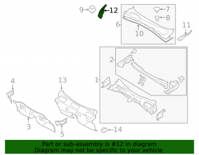 Windscreen wiper seal left Subaru Impreza WRX GH 08-14