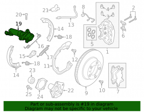 Rear left parking brake actuator for a 19-26 Porsche Cayenne