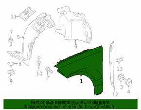 Front right wing Mercedes W166 ML 12-15