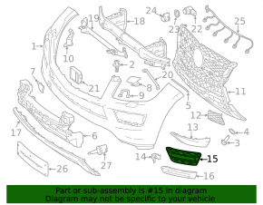 Front bumper grille left Mercedes GLS-class X166 13-16