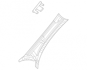 Front pillar trim, right upper Mercedes W167 GLE 350 450 20-26, black Alcantara, without plug