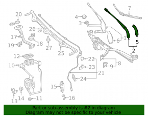 Left wiper arm Mercedes C-class W205 15-21