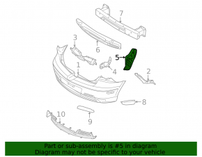 Rear bumper mounting bracket left Mazda3 03-08 HB