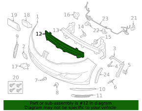 Lincoln MKZ 13-16 Front Bumper Absorber