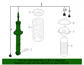 Front left shock absorber Infiniti Q60 17-18 RWD, Sport